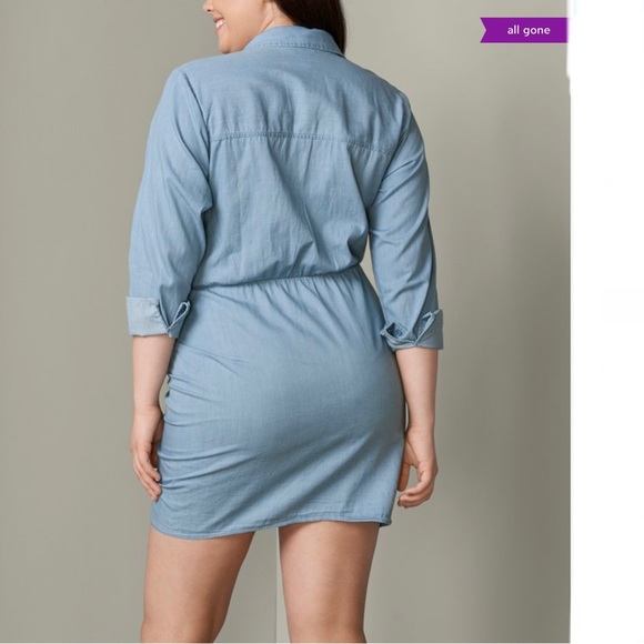 Venus ruched chambray button front dress - Picture 2 of 9